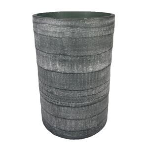 Vintage 2000s Eichholtz Of Ámsterdam Art Glass Vase Smoke Gray Cylindrical